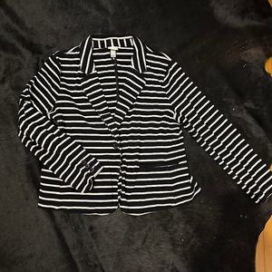 Like New- Black and White Striped Blazer